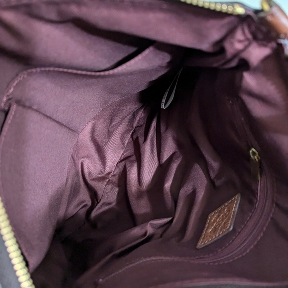 Fossil Pebble Leather Burgundy Crossbody Bag 10 1/2" x 9" x 2" - Picture 9 of 10